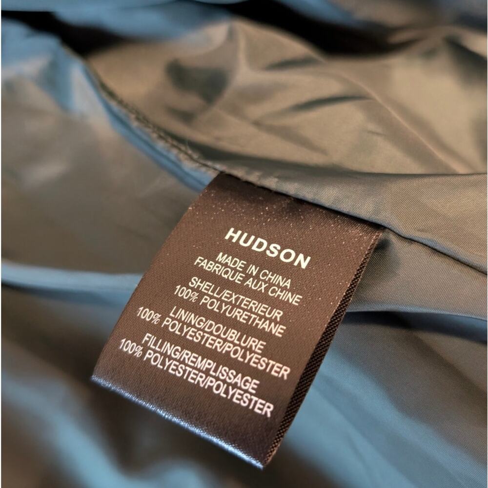 Hudson Jacket Womens M Black Oversized Vegan Leather Moto Biker Full Zip - Picture 9 of 10